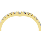 Yellow gold Pavé Round Moissanite Chevron Band with Shared Prong Setting_10