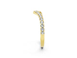 Yellow gold Pavé Round Moissanite Chevron Band with Shared Prong Setting_8