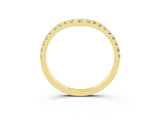 Yellow gold Pavé Round Moissanite Chevron Band with Shared Prong Setting_9