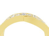 Yellow gold Pavé Round Moissanite Crossover Band with Bead Prong Setting_10