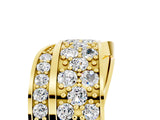 Yellow gold Pavé Round Moissanite Crossover Band with Bead Prong Setting_11