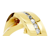 Yellow gold Pavé Round Moissanite Crossover Band with Channel Setting_10