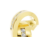 Yellow gold Pavé Round Moissanite Crossover Band with Channel Setting_11