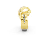 Yellow gold Pavé Round Moissanite Crossover Band with Channel Setting_8