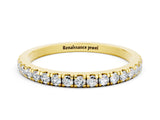 Yellow gold Pavé Round Moissanite Half Eternity Band with Shared Prong Setting_6
