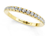 Yellow gold Pavé Round Moissanite Half Eternity Band with Shared Prong Setting_7