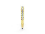 Yellow gold Pavé Round Moissanite Half Eternity Band with Shared Prong Setting_8