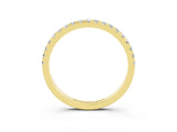 Yellow gold Pavé Round Moissanite Half Eternity Band with Shared Prong Setting_9