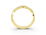 Yellow gold Pavé Round Moissanite Infinity Twist Band with Shared Prong Setting_9