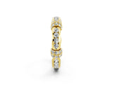 Yellow gold Pavé Round Moissanite Link Band with Bezel Setting_32