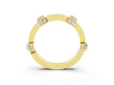 Yellow gold Pavé Round Moissanite Link Band with Bezel Setting_33