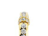 Yellow gold Pavé Round Moissanite Link Band with Bezel Setting_35