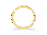 Yellow gold Pavé Round Moissanite Twist Eternity Band with Shared Prong Setting_33