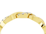 Yellow gold Pavé Round Moissanite Twist Eternity Band with Shared Prong Setting_34