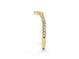Yellow gold Pavé Round Moissanite V-Shaped Chevron Band with Shared Prong Setting_8