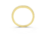 Yellow gold Pavé Round Moissanite V-Shaped Chevron Band with Shared Prong Setting_9