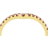 Yellow gold Pavé Round Morganite Chevron Band with Shared Prong Setting_10