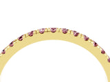 Yellow gold Pavé Round Morganite Half Eternity Band with Shared Prong Setting_10