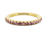 Yellow gold Pavé Round Morganite Half Eternity Band with Shared Prong Setting_6