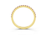 Yellow gold Pavé Round Morganite Half Eternity Band with Shared Prong Setting_9