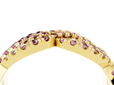 Yellow gold Pavé Round Morganite Infinity Twist Band with Shared Prong Setting_10