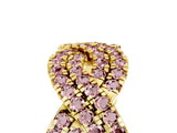 Yellow gold Pavé Round Morganite Infinity Twist Band with Shared Prong Setting_11