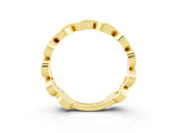 Yellow gold Pavé Round Morganite Interlocking Eternity Band with Bezel Prong Setting_9