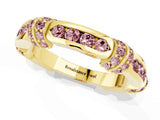 Yellow gold Pavé Round Morganite Link Band with Bezel Setting_31