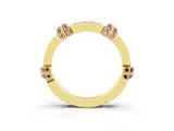 Yellow gold Pavé Round Morganite Link Band with Bezel Setting_33