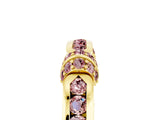 Yellow gold Pavé Round Morganite Link Band with Bezel Setting_35