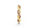 Yellow gold Pavé Round Morganite Twist Eternity Band with Shared Prong Setting_20