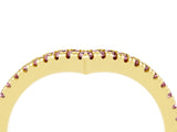 Yellow gold Pavé Round Morganite V-Shaped Chevron Band with Shared Prong Setting_10