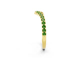 Yellow gold Pavé Round Peridot Chevron Band with Shared Prong Setting_8