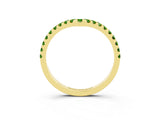 Yellow gold Pavé Round Peridot Chevron Band with Shared Prong Setting_9