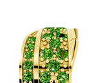 Yellow gold Pavé Round Peridot Crossover Band with Bead Prong Setting_11