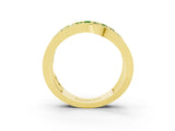 Yellow gold Pavé Round Peridot Crossover Band with Bead Prong Setting_9