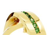 Yellow gold Pavé Round Peridot Crossover Band with Channel Setting_10