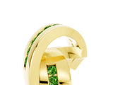 Yellow gold Pavé Round Peridot Crossover Band with Channel Setting_11