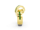 Yellow gold Pavé Round Peridot Crossover Band with Channel Setting_8