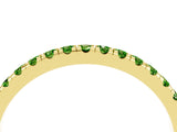 Yellow gold Pavé Round Peridot Half Eternity Band with Shared Prong Setting_10