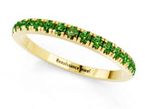 Yellow gold Pavé Round Peridot Half Eternity Band with Shared Prong Setting_7