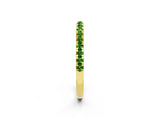 Yellow gold Pavé Round Peridot Half Eternity Band with Shared Prong Setting_8