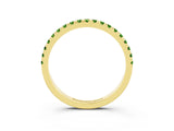 Yellow gold Pavé Round Peridot Half Eternity Band with Shared Prong Setting_9