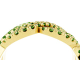 Yellow gold Pavé Round Peridot Infinity Twist Band with Shared Prong Setting_10