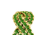 Yellow gold Pavé Round Peridot Infinity Twist Band with Shared Prong Setting_11