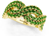 Yellow gold Pavé Round Peridot Infinity Twist Band with Shared Prong Setting_7