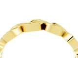 Yellow gold Pavé Round Peridot Interlocking Eternity Band with Bezel Prong Setting_10