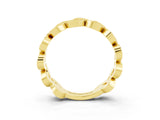 Yellow gold Pavé Round Peridot Interlocking Eternity Band with Bezel Prong Setting_9