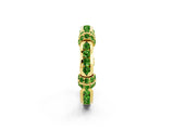 Yellow gold Pavé Round Peridot Link Band with Bezel Setting_32