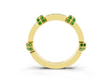Yellow gold Pavé Round Peridot Link Band with Bezel Setting_33